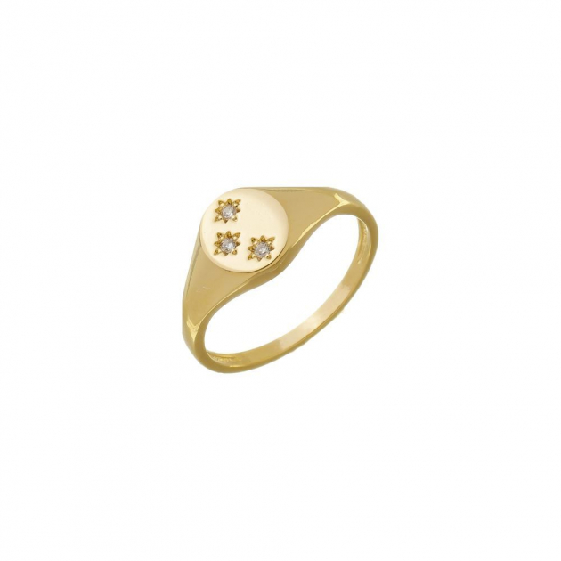 ANEL 3 MARIAS - BANHADO A OURO