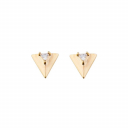 BRINCO TRIANGULO COM ZIRCONIA TRIANGULAR BANHADO A OURO