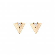 BRINCO TRIANGULO COM ZIRCONIA TRIANGULAR BANHADO A OURO