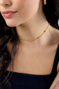 COLAR CHOKER BOLAS ALICE 30CM BANHADO A OURO 