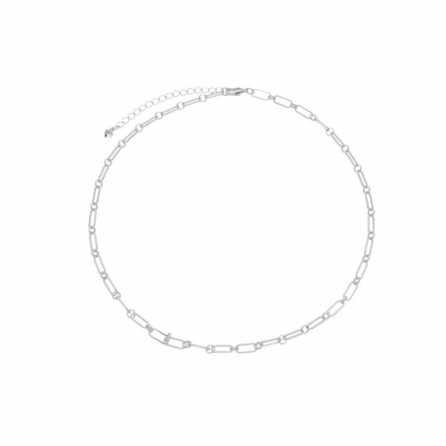 COLAR CHOKER ELOS FINOS - BANHADO A RODIO BRANCO