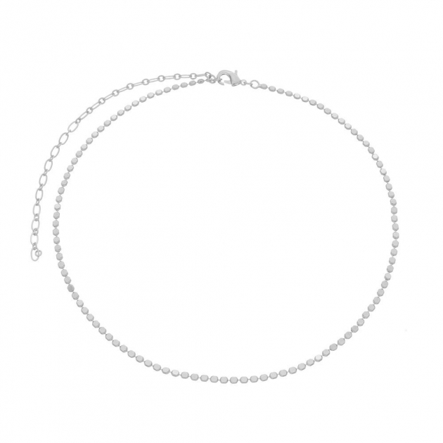 COLAR CHOKER ELOS REDONDOS MÉDIO 30CM - RÓDIO BRANCO