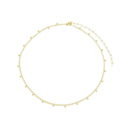 COLAR CHOKER MALHA COM BOLINHAS - BANHADO A OURO