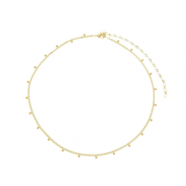 COLAR CHOKER MALHA COM BOLINHAS - BANHADO A OURO