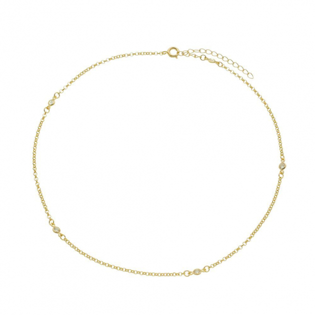 COLAR CHOKER PONTOS DE LUZ LAIS BANHADO A OURO