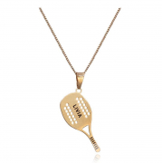 COLAR PERSONALIZADO RAQUETE DE BEACH TENNIS - OURO