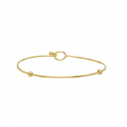 PULSEIRA BRACELETE LISO COM DUAS BOLINHAS - BANHADO A OURO