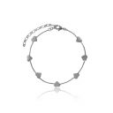 PULSEIRA COM CORAÇÕES LISOS - RÓDIO BRANCO