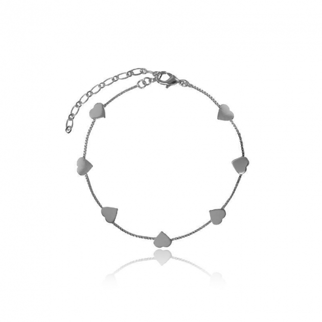 PULSEIRA COM CORAÇÕES LISOS - RÓDIO BRANCO