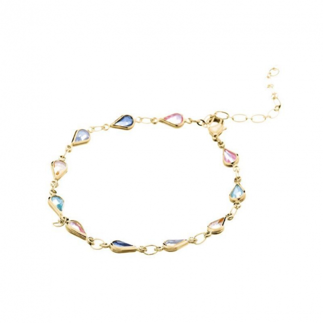 PULSEIRA COM GOTAS COLORIDAS - OURO