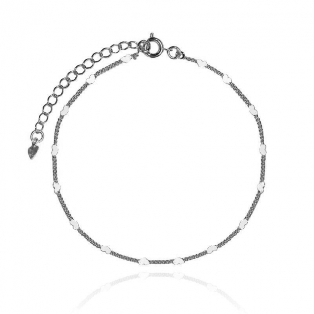 PULSEIRA CORAÇÃO BANHADA A RÓDIO BRANCO