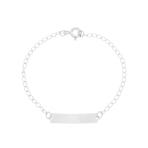 PULSEIRA INFANTIL DE PLAQUINHA - BANHADO A RODIO BRANCO